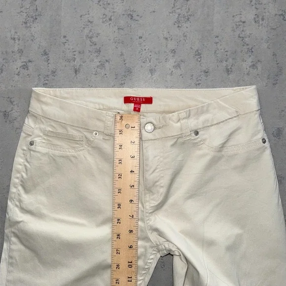 Guess Los Angeles Womens Cream Slim Fit Stretch Pants Off White Size 29 - Picture 9 of 11